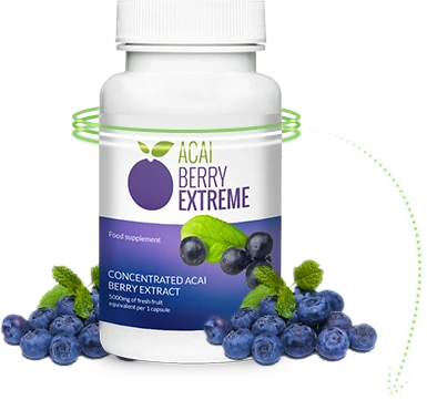 Frasco grande de Acai Berry Extreme con un diseño llamativo